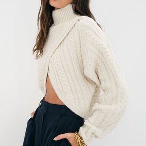 For Love and Lemons Amelia Cross Front Turtleneck